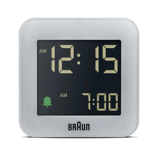Braun BC08 Digital Travel Alarm Clock – Grey