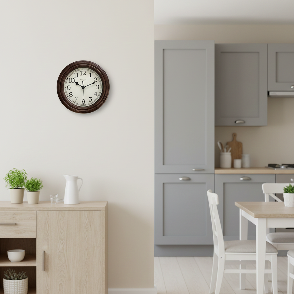 Westclox 10" Traditional Woodgrain Wall Clock – Classic Wood Look