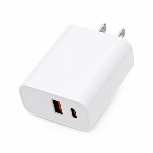 Westclox Dual-Port USB Wall Adapter – USB A & USB C Charging Brick