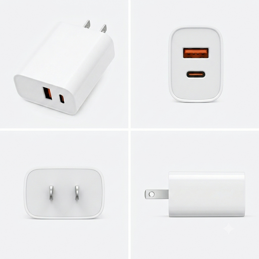 Westclox Dual-Port USB Wall Adapter – USB A & USB C Charging Brick