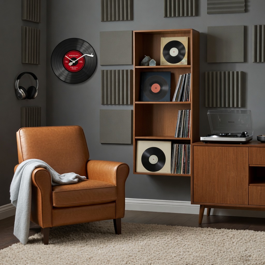 Crosley 12" Record Wall Clock – Red Label Vinyl Style Design