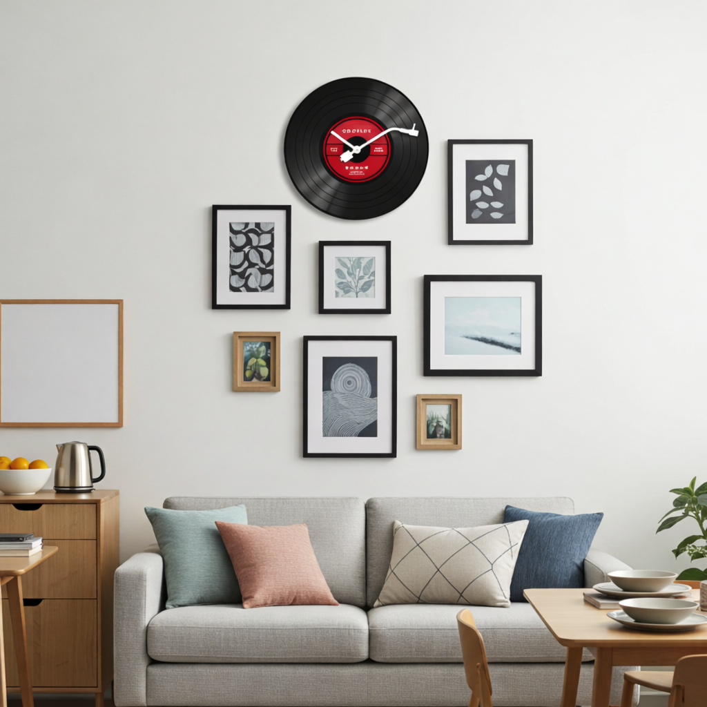 Crosley 12" Record Wall Clock – Red Label Vinyl Style Design