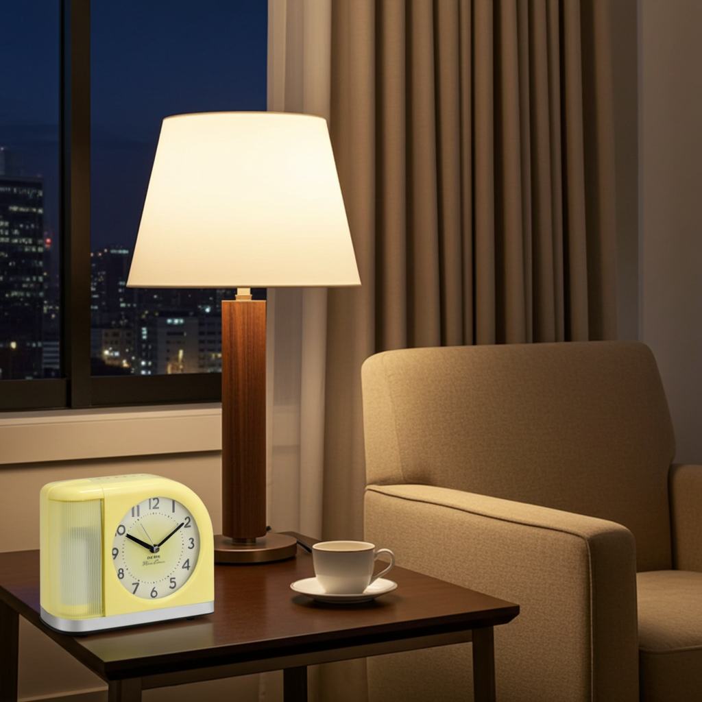 Big Ben Classic Moonbeam Retro Alarm Clock, Light & Bell Alarm, USB Charging, Yellow