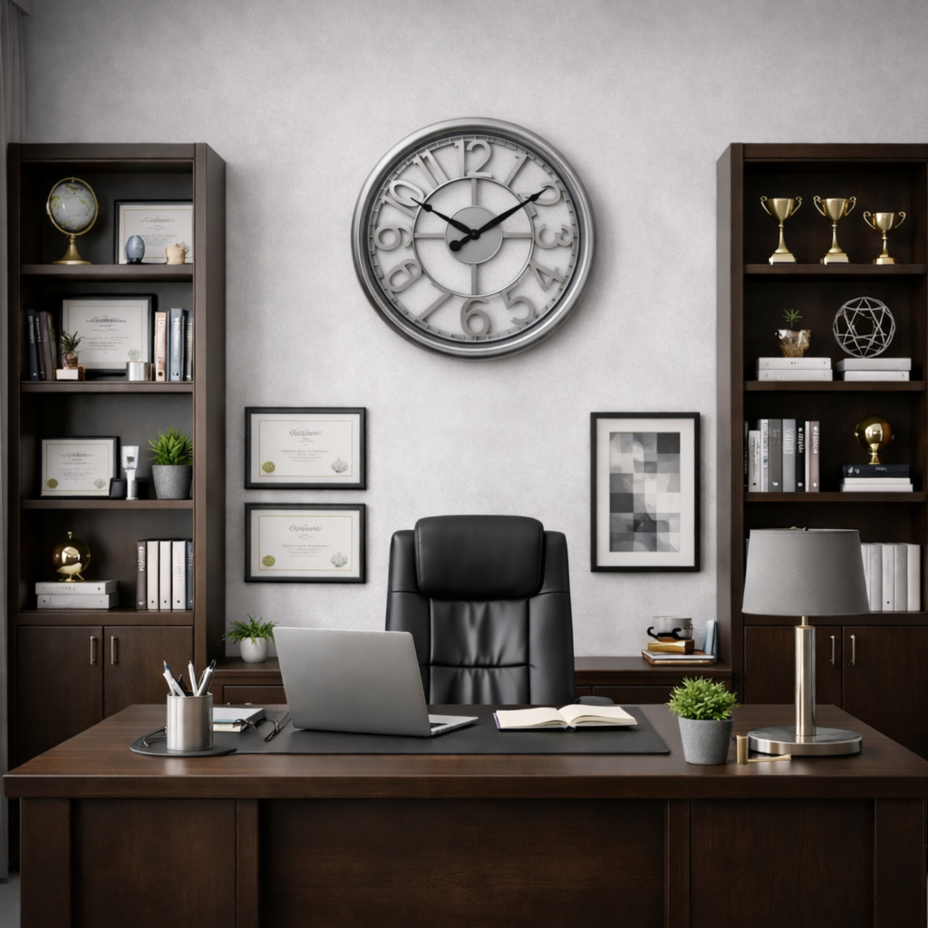 Westclox 18.5" Silver Open Dial Wall Clock – Brushed Metal Finish