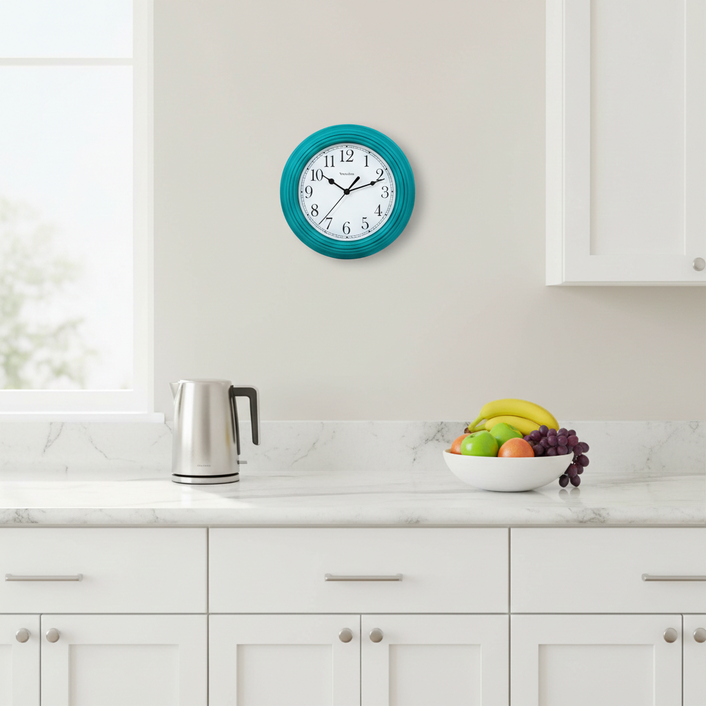 Westclox 9" Basic Teal Wall Clock – Easy-to-Read Dial