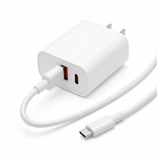 Westclox USB A to USB C Clock Power Bundle – Cable & Dual-Port Wall Adapter
