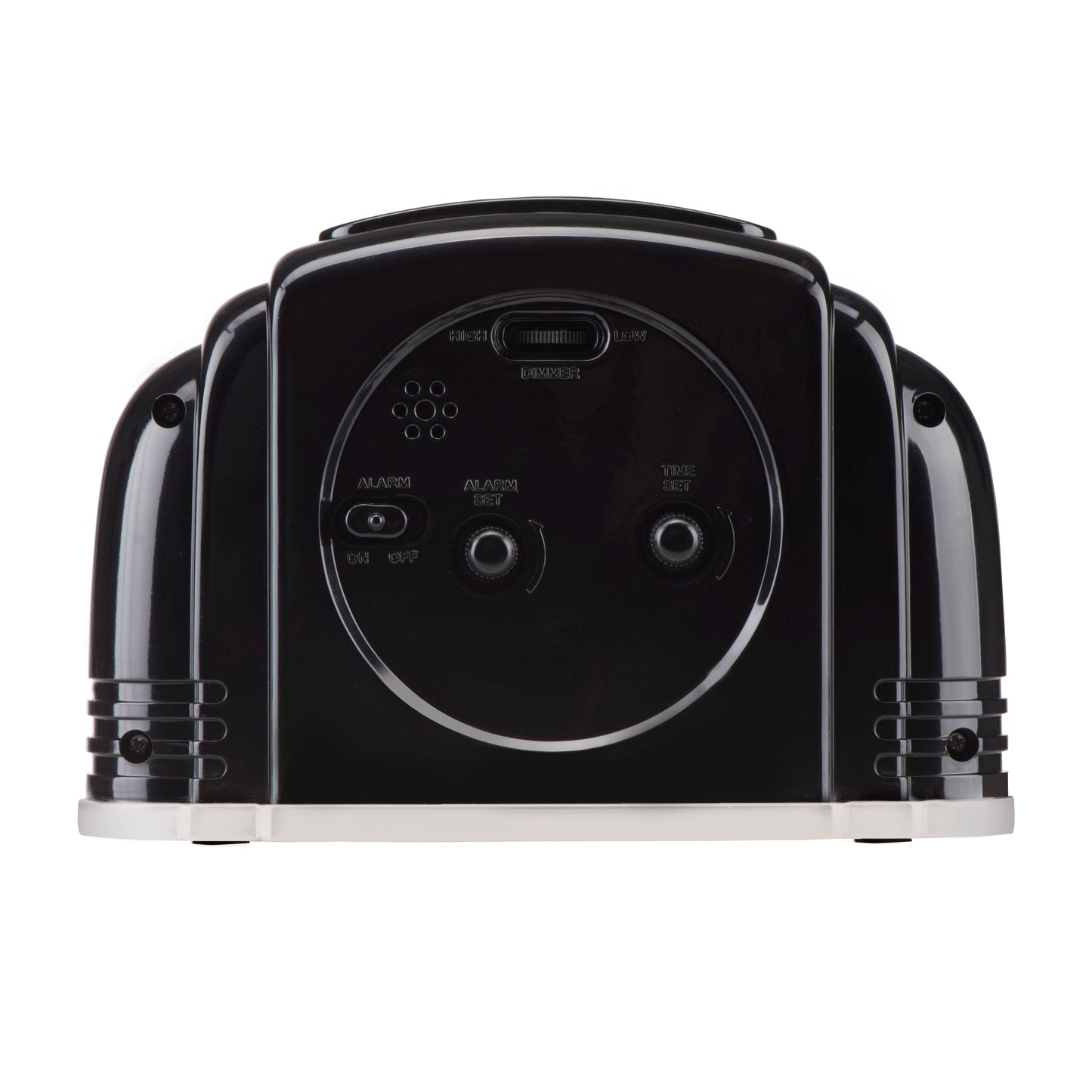 Crosley Art Deco Alarm Clock, Black "Bakelite" Style Finish, Chrome Metal Trim, Quiet Seconds Hand