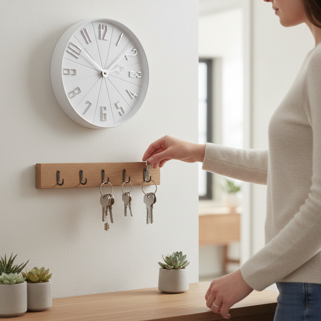 Westclox 12" Contemporary Wall Clock, Raised Silver Numbers, White, Silver Hands, Glass Lens