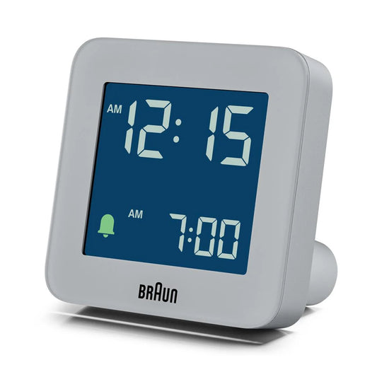 Braun BC09 Digital Alarm Clock – Reverse LCD & Crescendo Alarm (Gray)