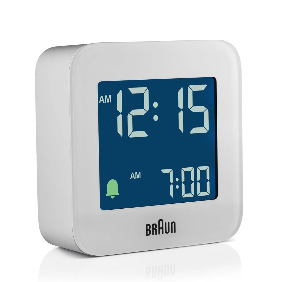 Braun BC08 Digital Travel Alarm Clock – White
