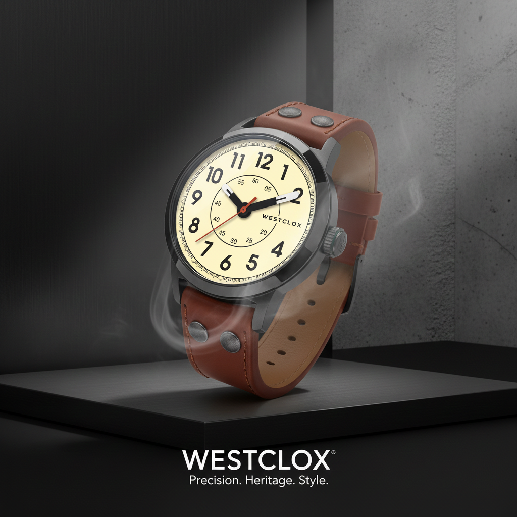 Westclox 51006 Classic Analog Watch – Black Case with Brown Strap